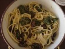 Green Yen Choy and Portabello Fettucine 