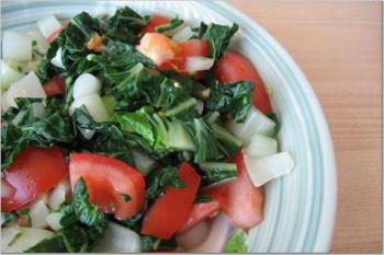 Bok Choy and Tomatoes Salad in Scallion/Ginger Dressing. Bok Choy and Tomatoes Salad in Scallion/Ginger Dressing.